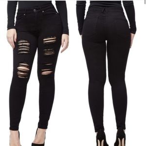 Good American Good Legs Distressed Black Jeans 24